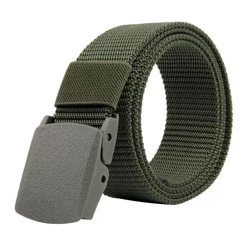 Elastic Nylon Belts Adjustable Canvas Belt Outdoor Travel Waist Belt with Plastic Buckle for Women Men Jeans Pants