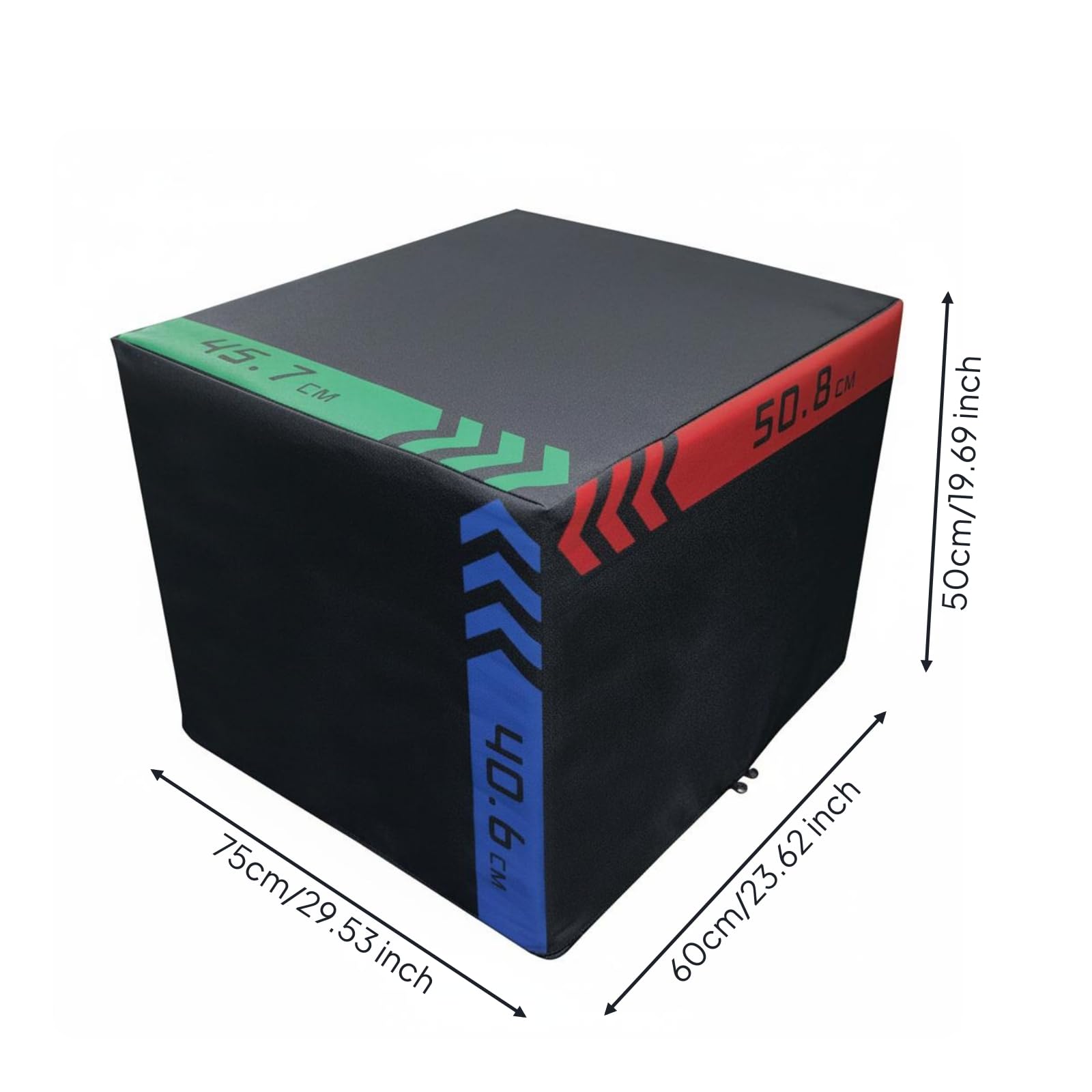 Piattaforma di Allenamento Box per Cassa Plyometrica Attrezzo Step Esercizi Ammortizzata Pvc Antiscivolo Interno in Schiuma Compatta Resistente