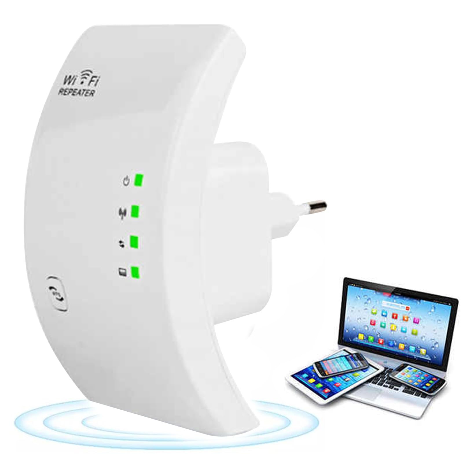 WiFi Extender, 2.4GHz/300Mbps WiFi Range Extender, WiFi Range Signal Extender, Covers Up to 3229 Sq.ft, Support 15 Devices, with Ethernet Port, for Home Office(White)