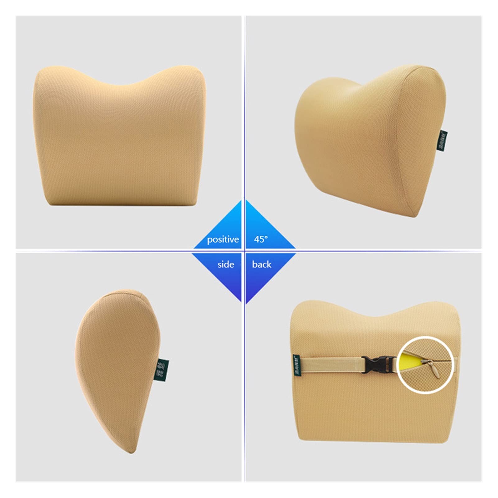 2pcs /1pc Almohada para el cuello del reposacabezas del automóvil Compatible con la silla del asiento en la cubierta de la tela del cojín del algodón de la espuma de la memoria del automóvil