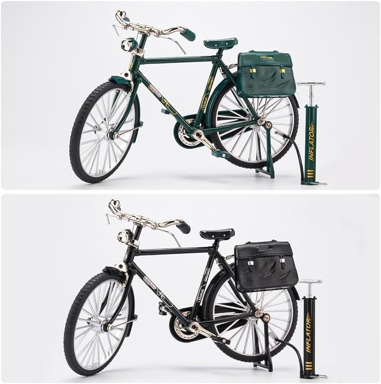 Finger Bike, 1:8 Bicycle Pulling Alloy Model Ornaments(Black)