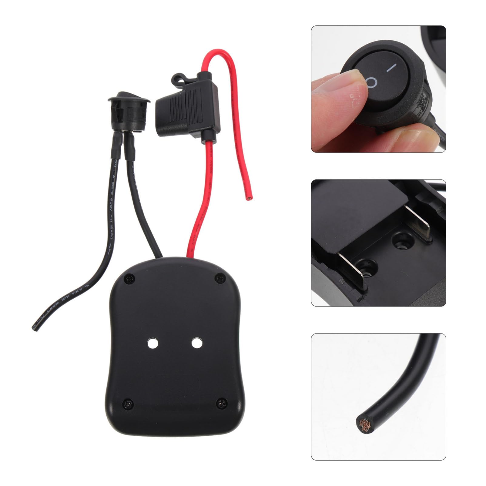 SHINEOFI 3 Piezas Adaptador De Batería De 18v Convertidor Camión Batería para Adaptador De Rueda Eléctrica para Fuerza De Corriente Al De La Negro Abs
