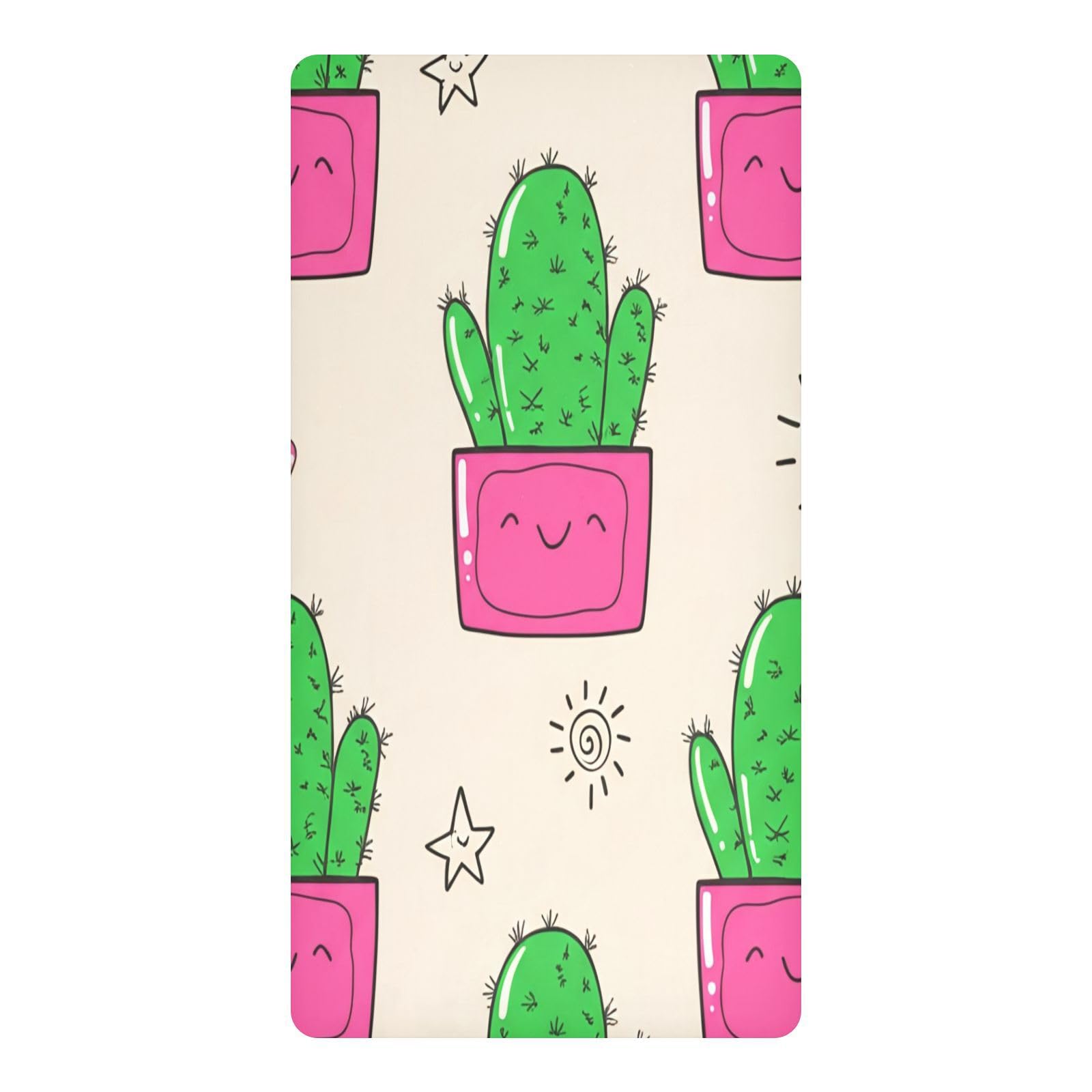 JiangGgen Cactus Baby Crib Sheet Soft Breathable Playard Sheet-S