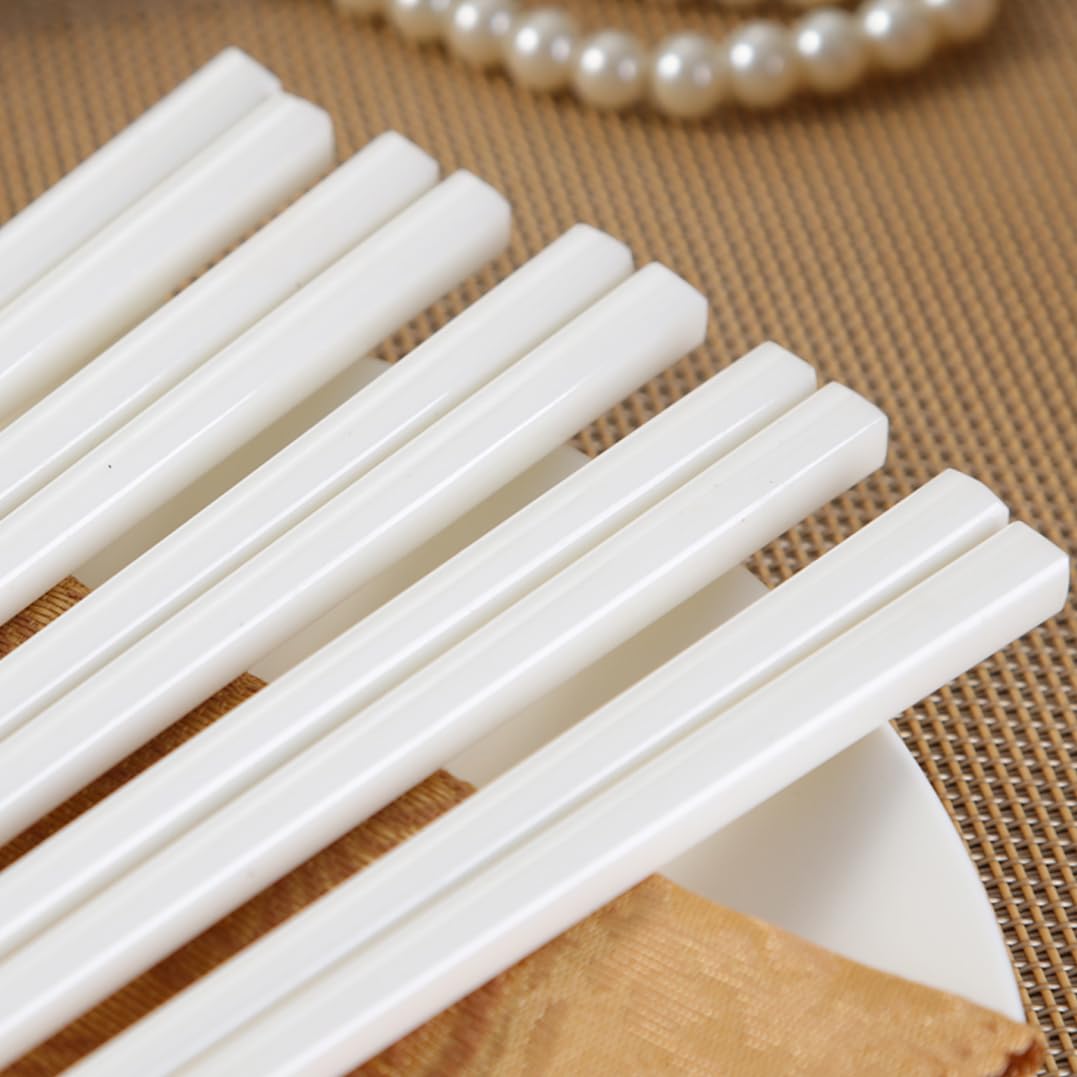 ZHOUXIAO Chopsticks De Porcelana Blanca, Juego De Regalos Reutilizables con Estuche, Palillos De Cerámica De Porcelana De Huesos, Palitos Chinos Coreanos Palitos 4Pairs