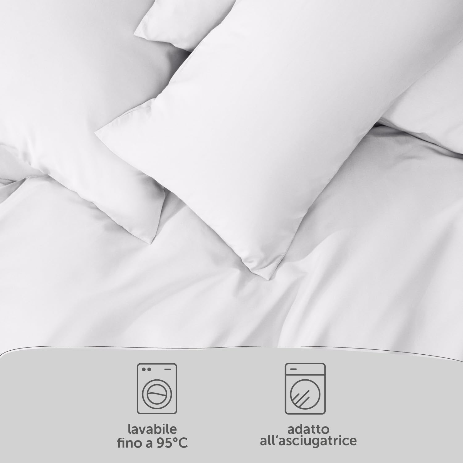 Blumtal Copripiumino Matrimoniale 250x200 e Federe 50x80 - Set di Lenzuola in microfibra extra morbida certificata Oeko-Tex, Set Copripiumino Matrimoniale con 2 Federe - 3 pezzi - Bianco