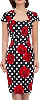 Grace Karin Womens 50s 60s Vintage Pencil Dress Bodycon Cap Sleeve Dress - Buy now