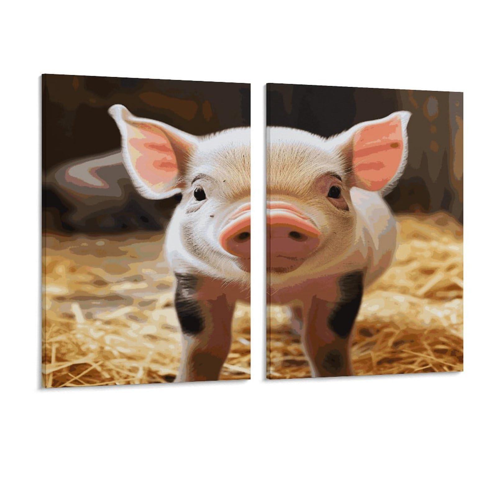 Adfgyerh Style Smiling (6) Wall Art，Canvas Material Bright /Wall Decor Of 2, Each 16X12 Inch -Wall Art Set For Living Room Bedroom Gallery Office Home Décor