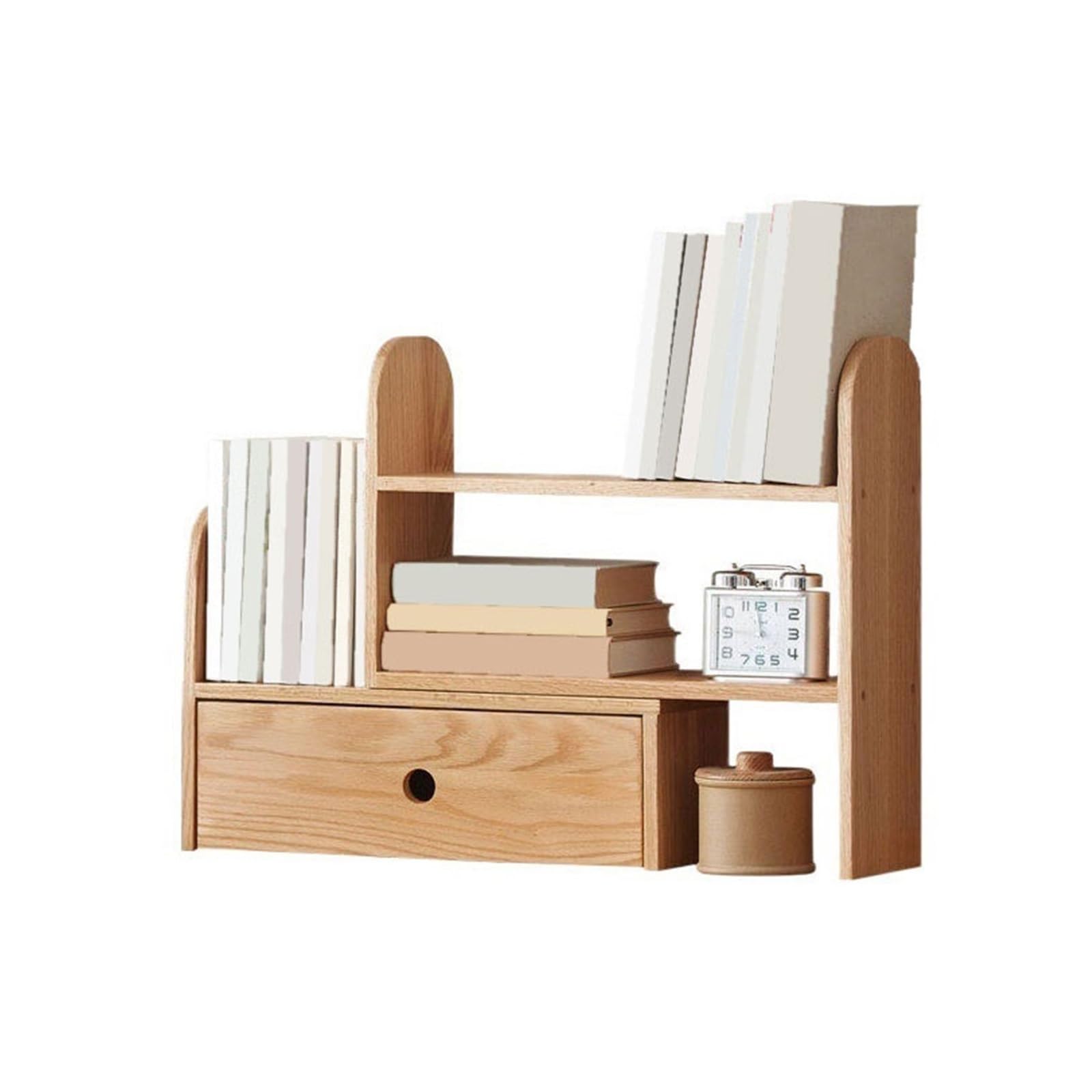 Zhaoj24-05 Bookcase Nordic Minimalist Adjustable Bookshelf with Drawer Expandable Wooden Desk Organiser