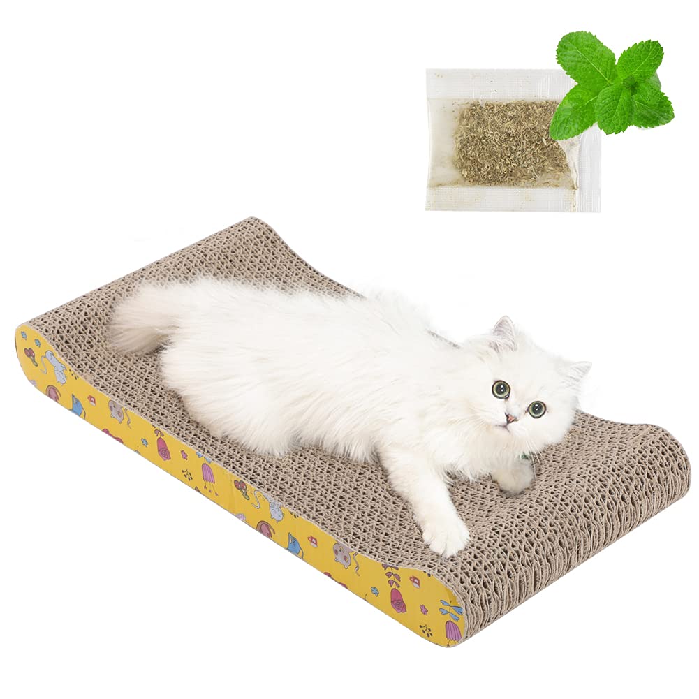 EMUST Cat Scratcher, Corrugated Cat Scratch Pad, Curved Cat Scratching Cardboard with Catnip, Double-Sided Cat Scratch, Cartoon-Bone (B08X47T76S) Amazon Price History, Amazon Price Tracker