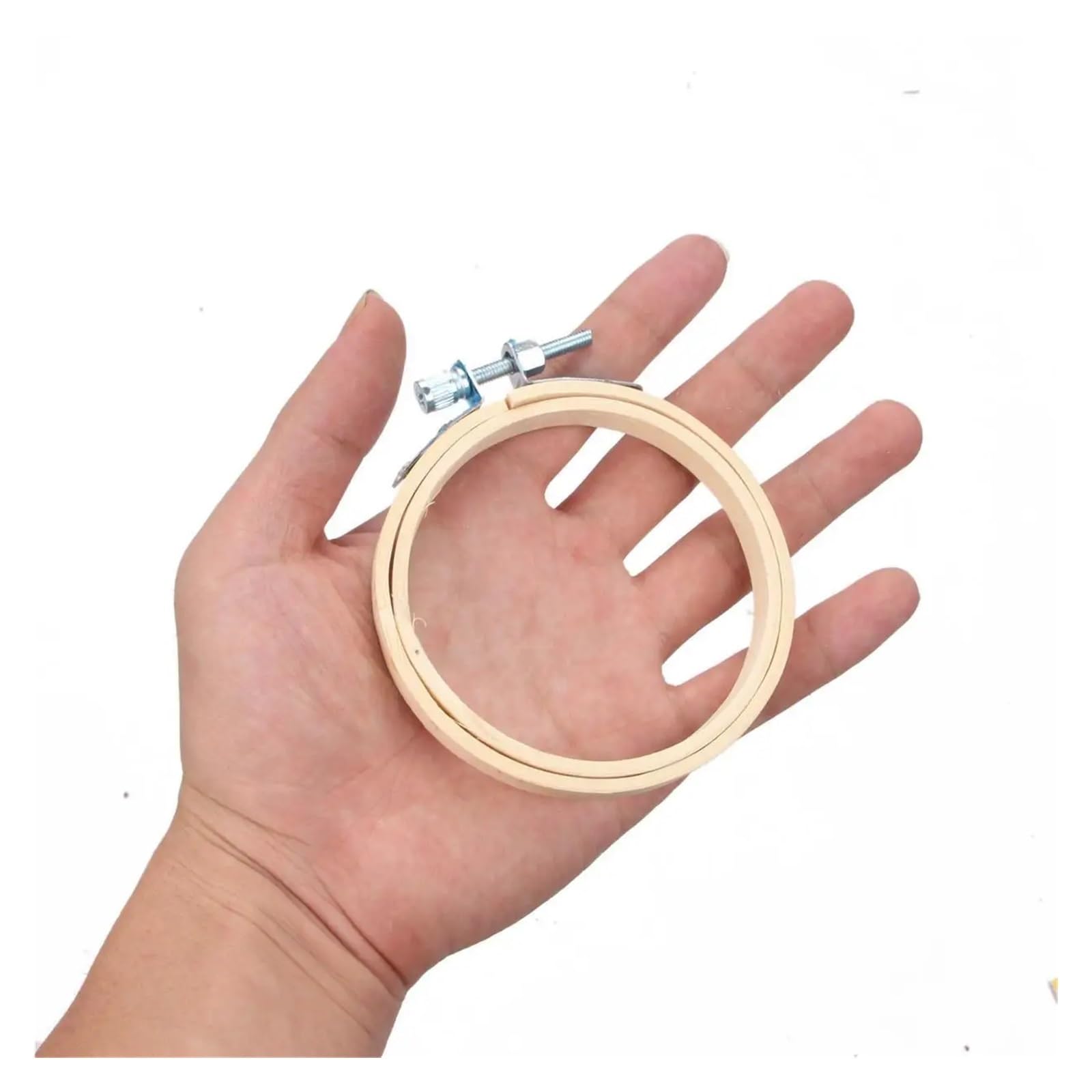 ENSDIEPLS Cross Stitch Hoop Ring, Mini Embroidery Hoop Wood Round Frame Multiple Sizes 8-34 cm DIY Sewing Tool(8cm)