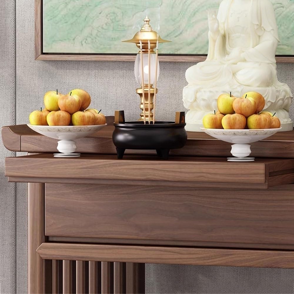 Mobiletto Tavolo for Santuario del Buddha for uso domestico | Tavolo for offerta incenso in noce nera con cassetto