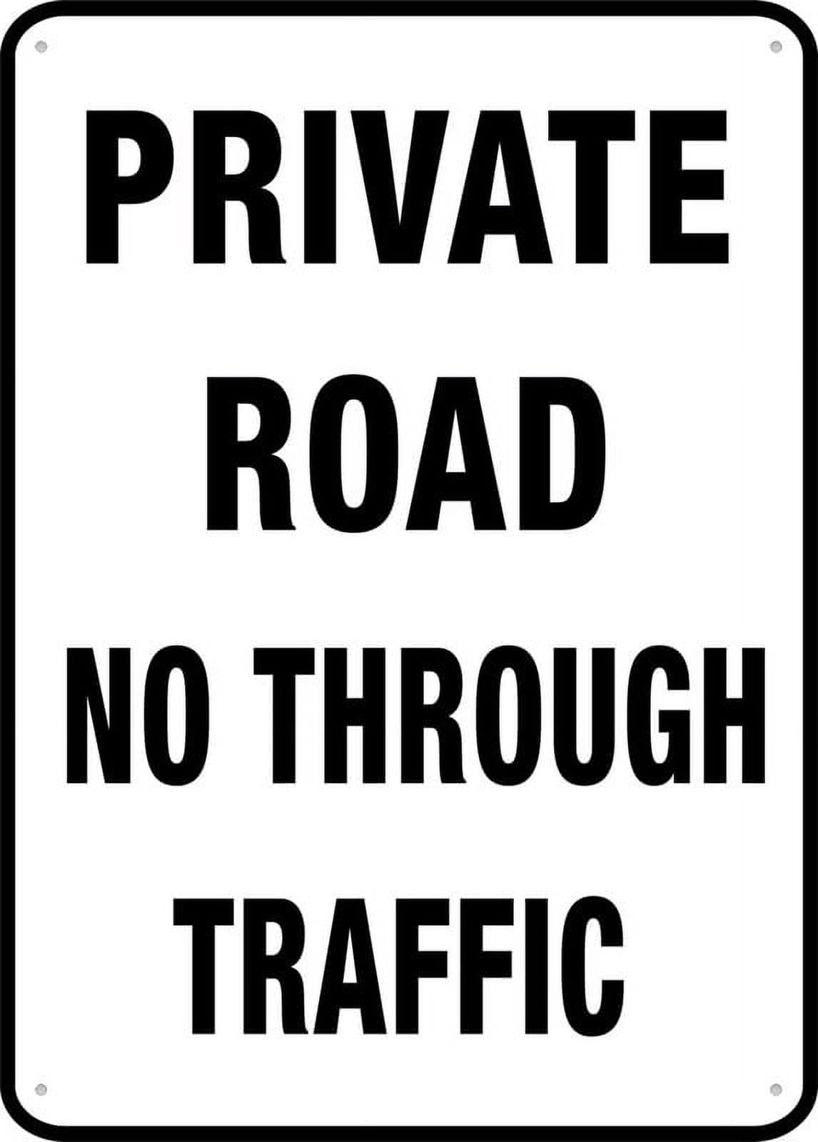 Peiyeety A02 Private Road No Through Traffic Sign Metal Signs 12X16 Inches Rust Free Aluminum,Uv Ink Printing,Durable/Weatherproof Outdoor For Home