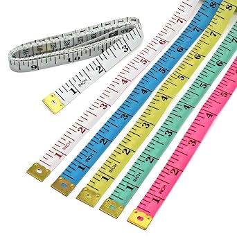 Tape Measure body-Measuring tape Body measurement-Soft measurement Tape for sewing tailoring crafting clothing 2-Sided-60 Inches150 cm-measure tool-Multi Colour & Pack (Red & White) (GREEN & PINK)