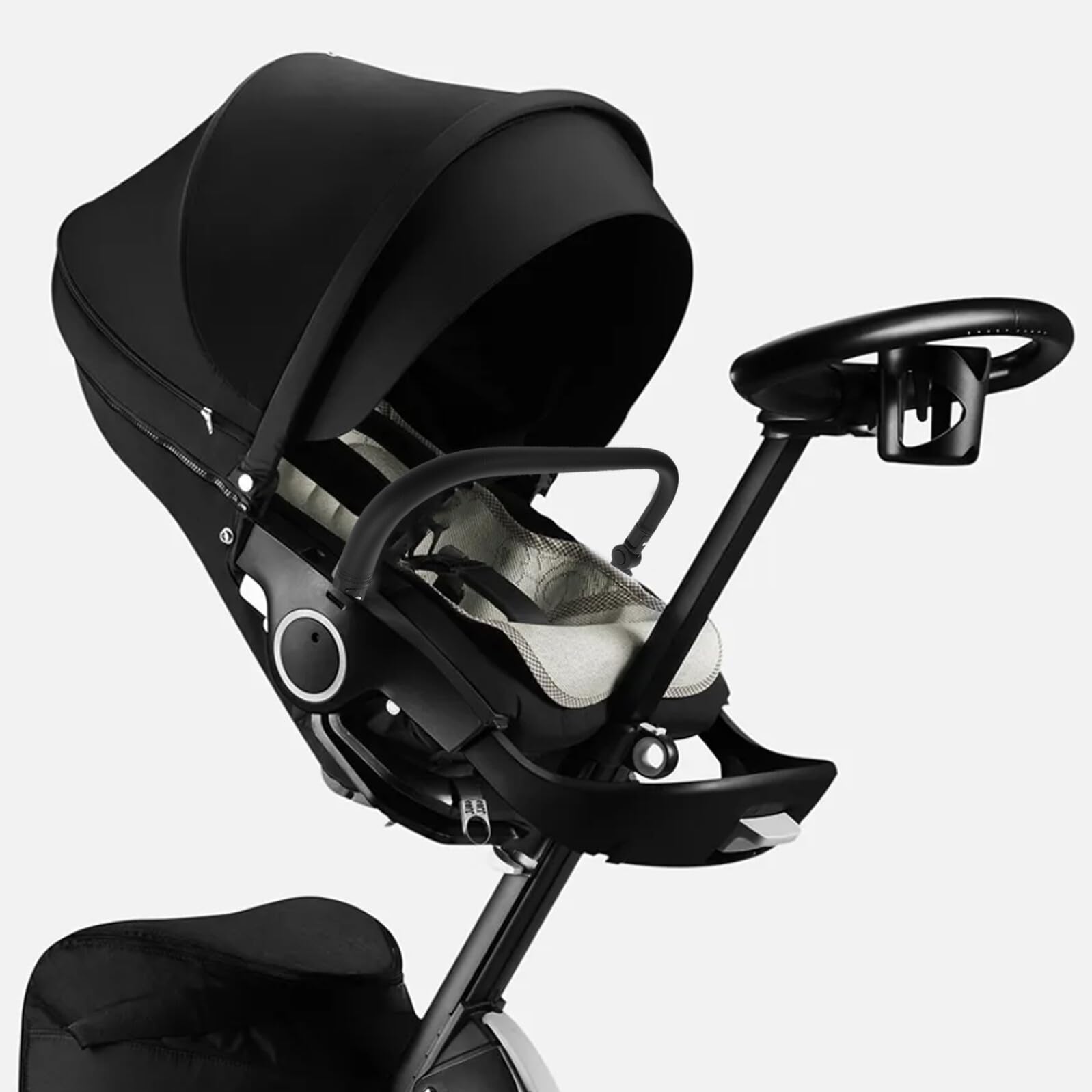 Extension de Poignée Poussette Réglable avec Accoudoir Amovible pour Garçon Fille Barre de Protection Pratique et Pliable Compatible avec Tous Types de Poussettes