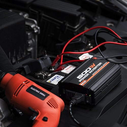 Miniatura 7 de POTEK - Inversor de onda sinusoidal pura de 2000W con interruptor de transferencia automática de 12V DC a 120V AC y Bluetooth