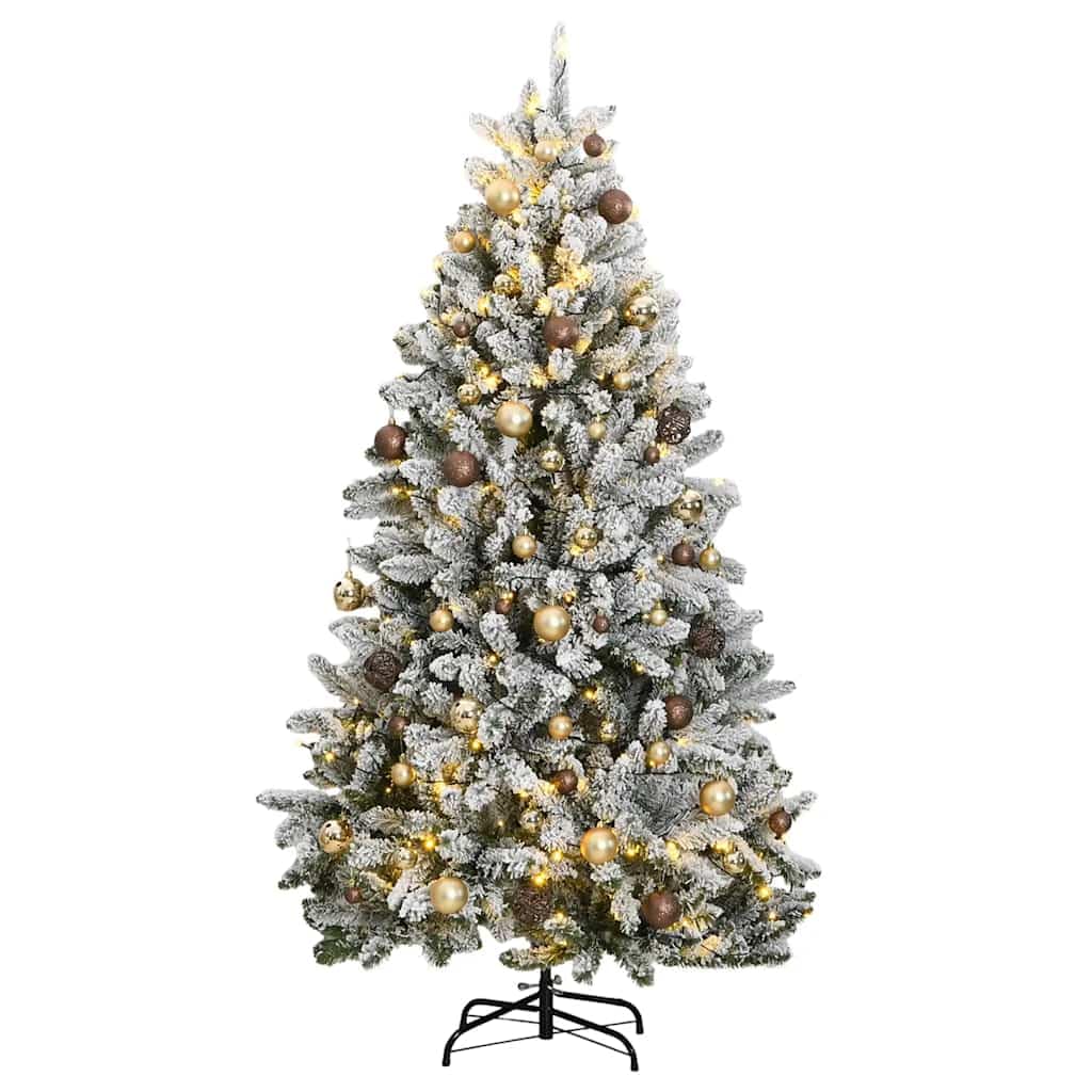 Árbol de Navidad Artificial de 240cm con Luces LED y Decoraciones Festivas