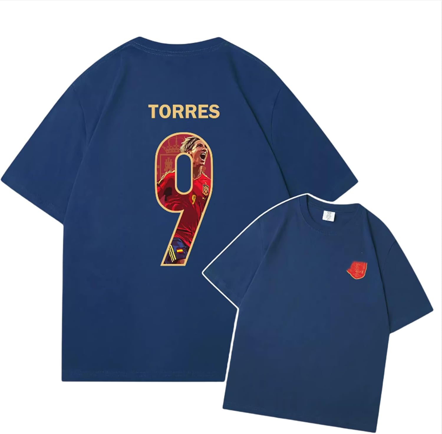 [Viiipcos] フェルナンド・トーレス 9番 Tシャツ サッカーウェア 半袖 夏服 記念版 ジャージ 練習着 肌着 丸首 イン