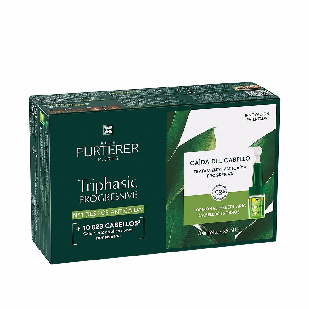 RENE FURTERER Triphasic Progressive Anti-Hair Loss Treatment 8 x 5,5 ml, multi-coloured, 5.50 ml (Pack of 8)