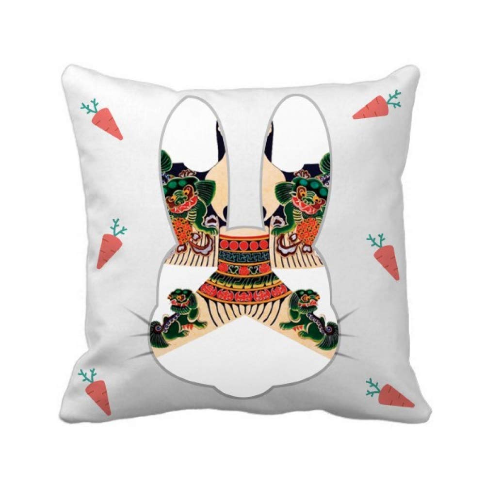 Cerf-volant chinois sur housse de coussin lapin, un cadeau unique