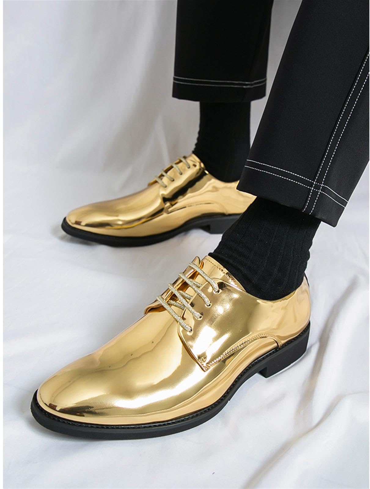 Zapatos Formales para Hombre De Charol Clásicos con Cordones para Esmoquin Formal Negocios Bodas Oxford De Moda