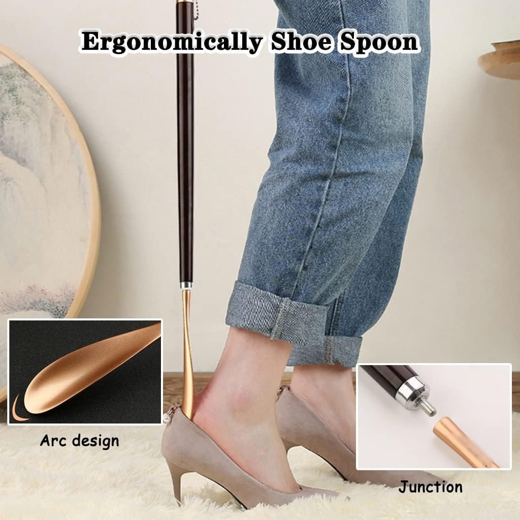 Cucchiaio for scarpe da uomo Calzascarpe extra lungo con manico a(Gold)