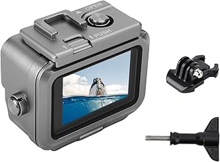 MOUDOAUER Transparent Underwater Diving Waterproof Housing Case Action Camera Case Cover with 1/4 Screw Hole for GoPro 11/10/9 Black Action Camera