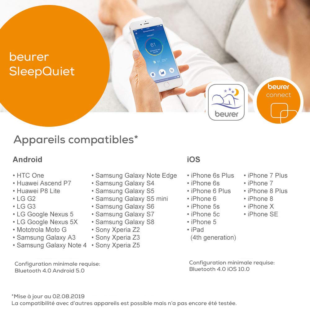 Beurer SL 70 Oreillette Anti-ronflements Connectée Bluetooth