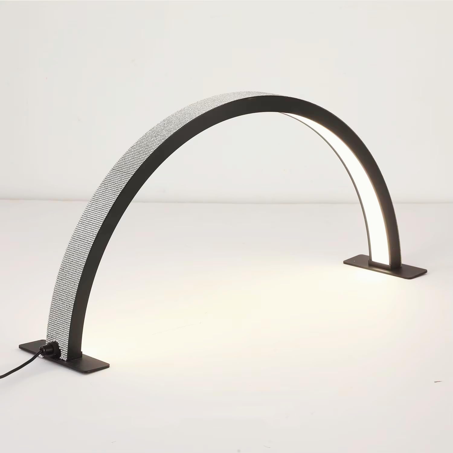 LáMpara de Media Luna para Mesa de Manicura de 73 cm, 3 Temperaturas de Color Ajustables y Regulables LáMpara de Escritorio para PestañAs para SalóN de Belleza
