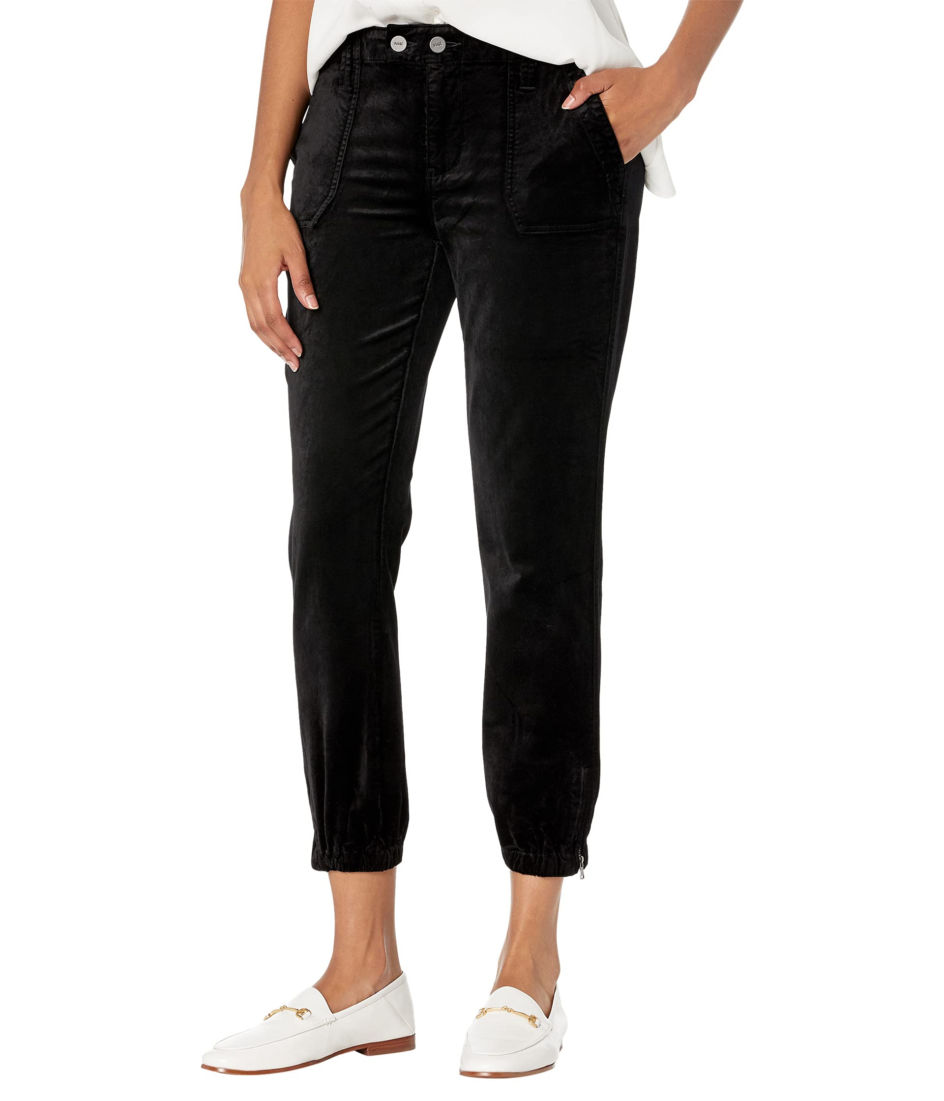 PAIGE Women's Mayslie Mid Rise Lustrous Velvet Jogger