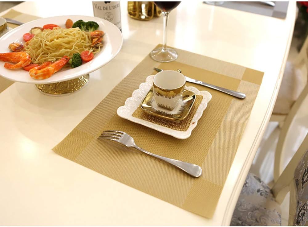 🔥 Crаzу Dеаlѕ Set of 6 Placemats Hardback Western Glam Dinner Placemats Wipeable Washable Heat-Resistant Wrinkle Resistant Non-Slip Exquisite Beautiful Easy Clean PVC Polyester Bulk Dining Room Dining Mat (Gold) Frее Shірріng оƒƒеr Set of 6 Placemats Hardback Western Glam Dinner Placemats Wipeable Washable Heat-Resistant Wrinkle Resistant Non-Slip Exquisite Beautiful Easy Clean PVC Polyester Bulk Dining Room Dining Mat (Gold)