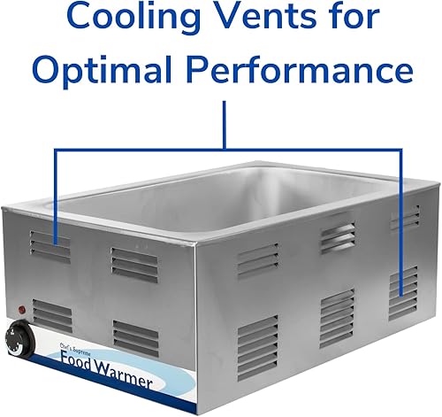 Miniatura 5 de Chef's Supreme Calentador de alimentos portátil de tamaño completo de 22 x 14 pulgadas, eléctrico de 120 V con ventilación encantada y carcasa de