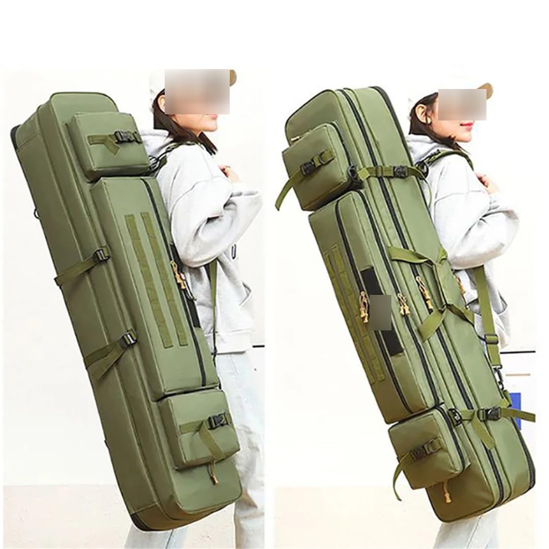 Suwequest Borsa per canna da pesca 70CM-130CM Borse impermeabili multifunzionali Mulinello da pesca Attrezzatura Outdoor Tactical Zaino Custodia di Immagazzinaggio, 70 cm, mimetico a 2 strati