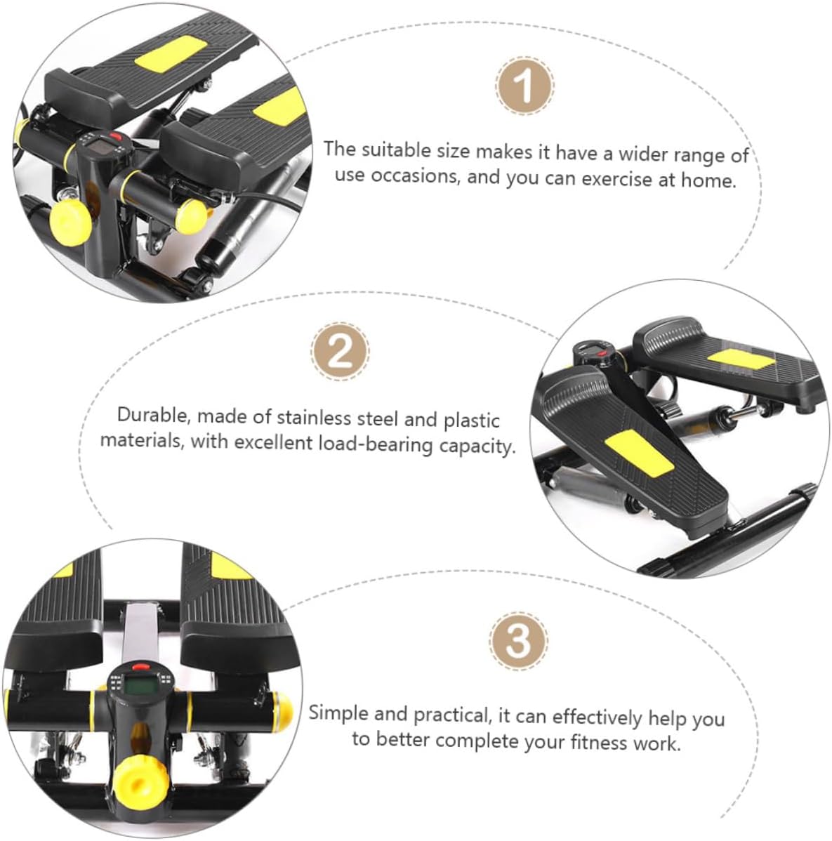 SUPVOX Mini Stepper Exercise Machine Compact Non-Slip Pedal Equipment for Home Use Durable Fitness Device for Weight Loss and Leg Toning for Office and Living Workouts