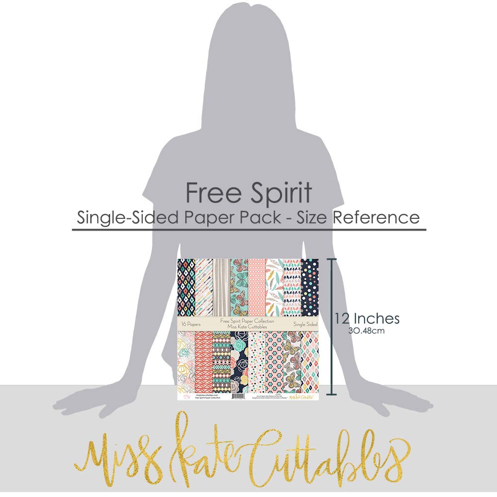 Amazon.com: Pattern Paper Pack - Free Spirit - Scrapbook Premium Specialty  Paper Single-Sided 12"x12" Collection Includes 16 Sheets - by Miss Kate  Cuttables