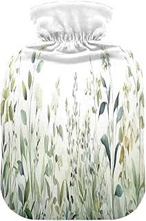 Wajiw Hot Water Bottle with Cover 1L Warm Water Bottle for Hot and Cold Compress Hot and Cold Therapies,Hand Feet Warmer,Wild Flower