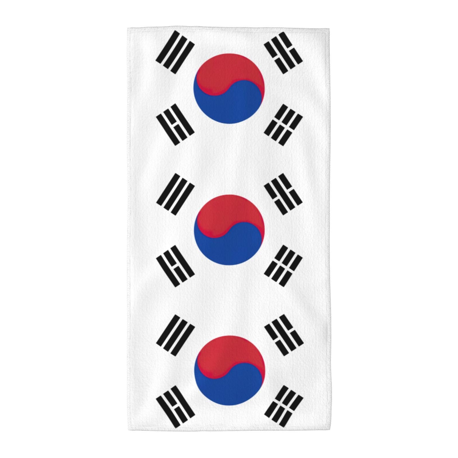 TTIGLHOH Flag Of Republic Of Korea Stylish Printed Long Towel Quick Drying For Gym Camping Daily Use