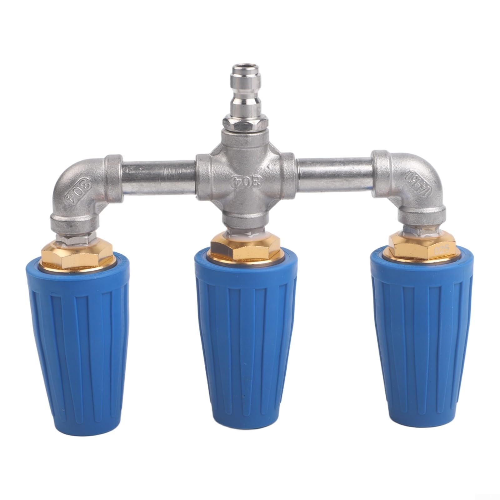 Boquilla de alta presión, Triple Turbo 360 Cabezal de pulverización limpiador giratorio, Lotus Spray Dual Outlet para equipo de lavadora (azul)