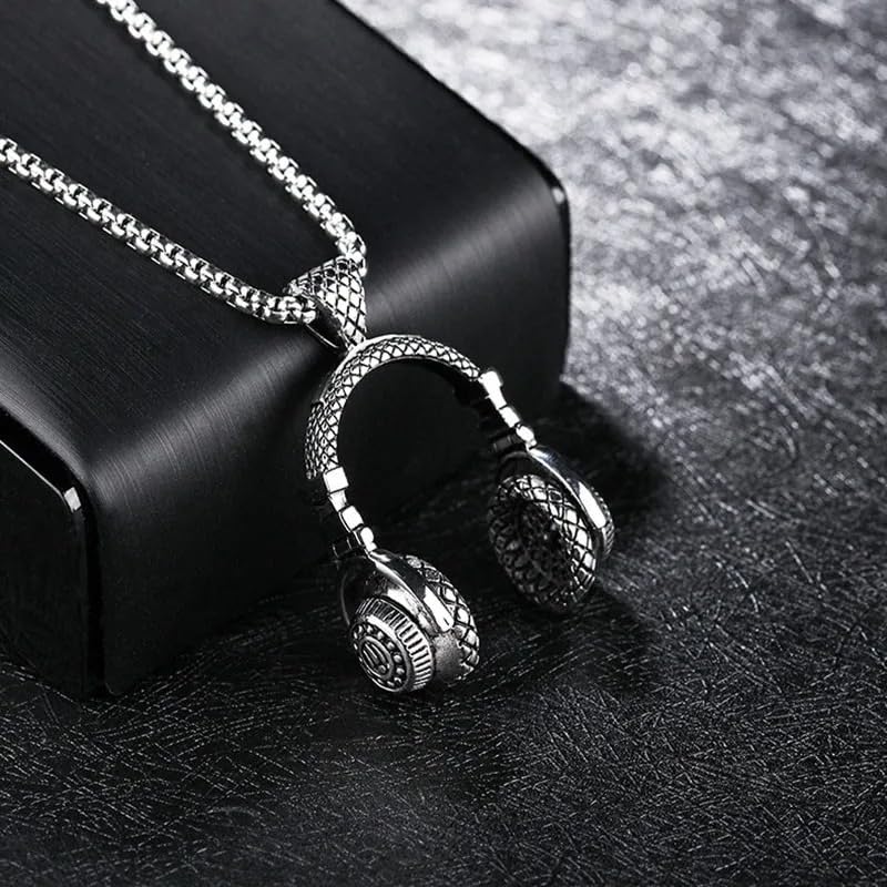 Collier anti ternissement rock argent 925 style DJ punk - 7