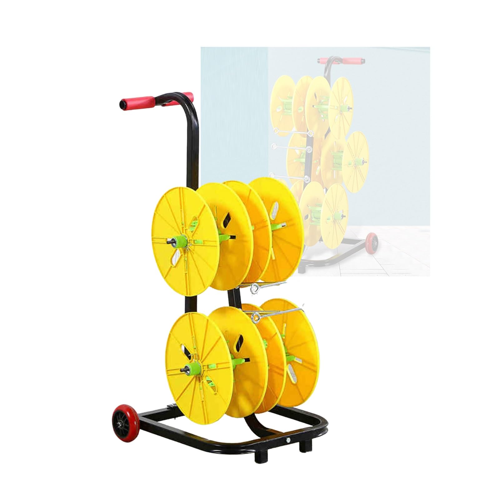 WDSOPK Wire Spool Rack,Multi-Spool Wire Rack Dispenser,Multiple Axle Cable Caddy Wire Spool Holder,for Ribbon Filament Automotive Wiring Storage (4 Rods Wire)