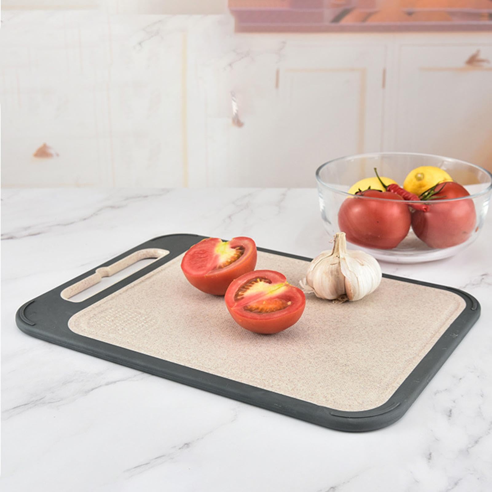 INZOO Doppelseitiges Schneidebrett Edelstahl 40,6x27,9cm - Mit Saftrille