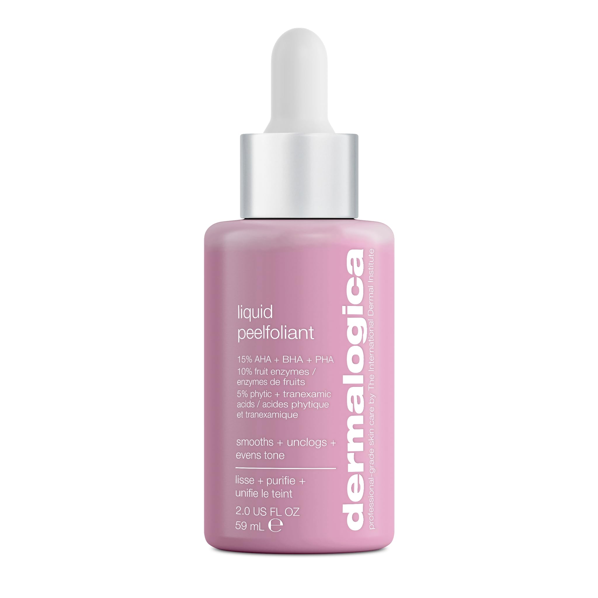 DermalogicaLiquid Peelfoliant with Glycolic Acid, Face Exfoliator Peel with AHA BHA PHA, Smooths Fine Lines and Wrinkles, Unclogs Pores, and Improve Skin Tone - 2 fl oz
