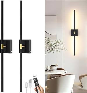 iThird Battery Operated Wall Sconce Set of 2: Rechargeable Wall Lights W...