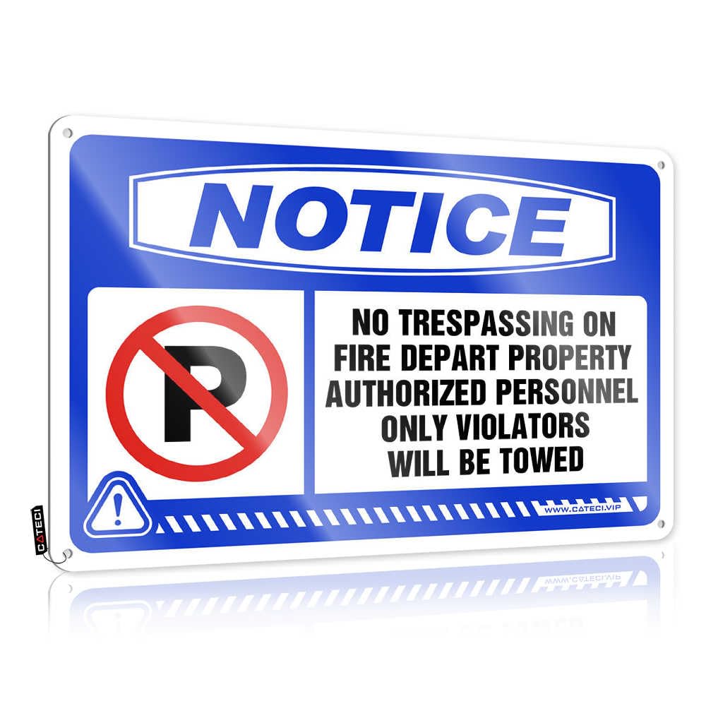 Fzfn Colour Mimosa Accessory Metal Wall Decoration - Notice No Trespassing On Fire Dept Pretty Metal Wall Art Ready To Hang For Days(30X40cm)