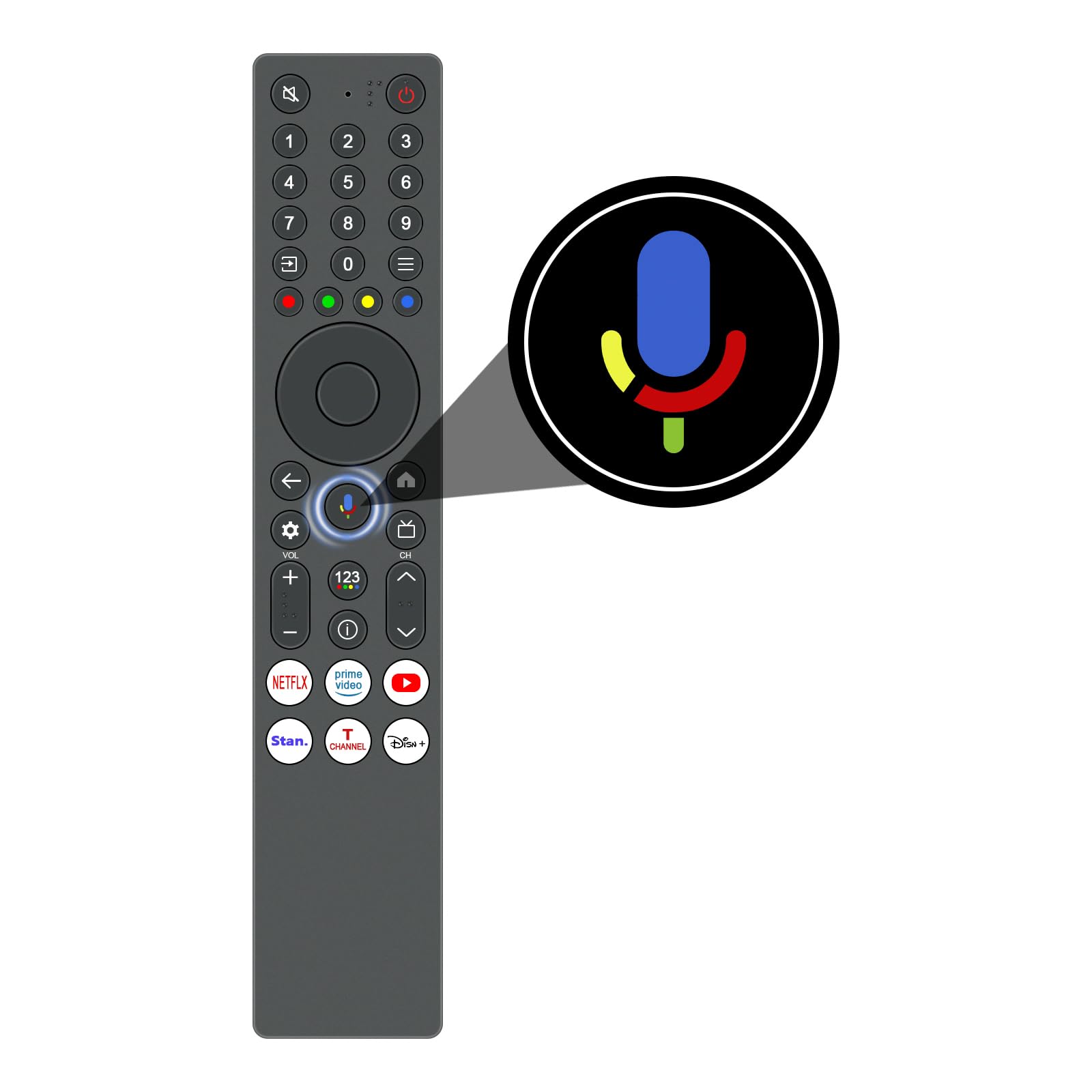 VINABTY Ersatz Sprachfernbedienung Passend für TCL Mini LED Smart TV 65C8K 75C89K 75Q8CX7 Q8CX7 85Q8CX7 98Q8CX7 RC933A-FMB1 W8U-RC933A 75QM8K,Mit Hintergrundbeleuchtung