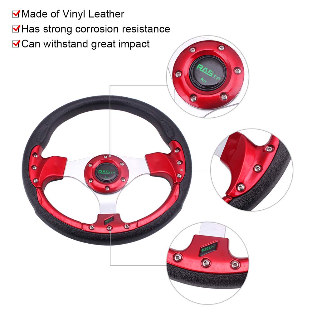 RASTP Universal Racing/Golf Cart Steering Wheel 12.5”/320mm 15 Bolts