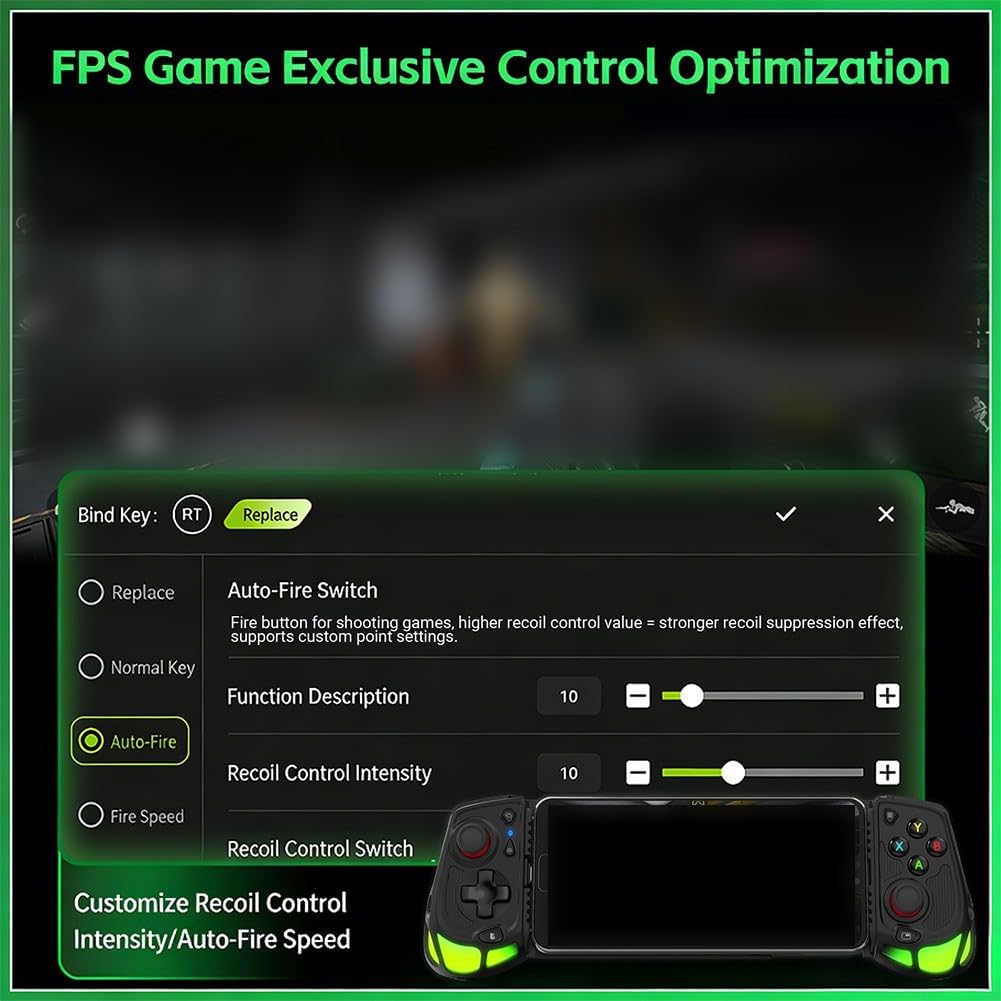 Controller di gioco mobile USB-C, impugnatura ergonomica, trigger effetto Hall, macro programmabili per Android e per sistemi iOS