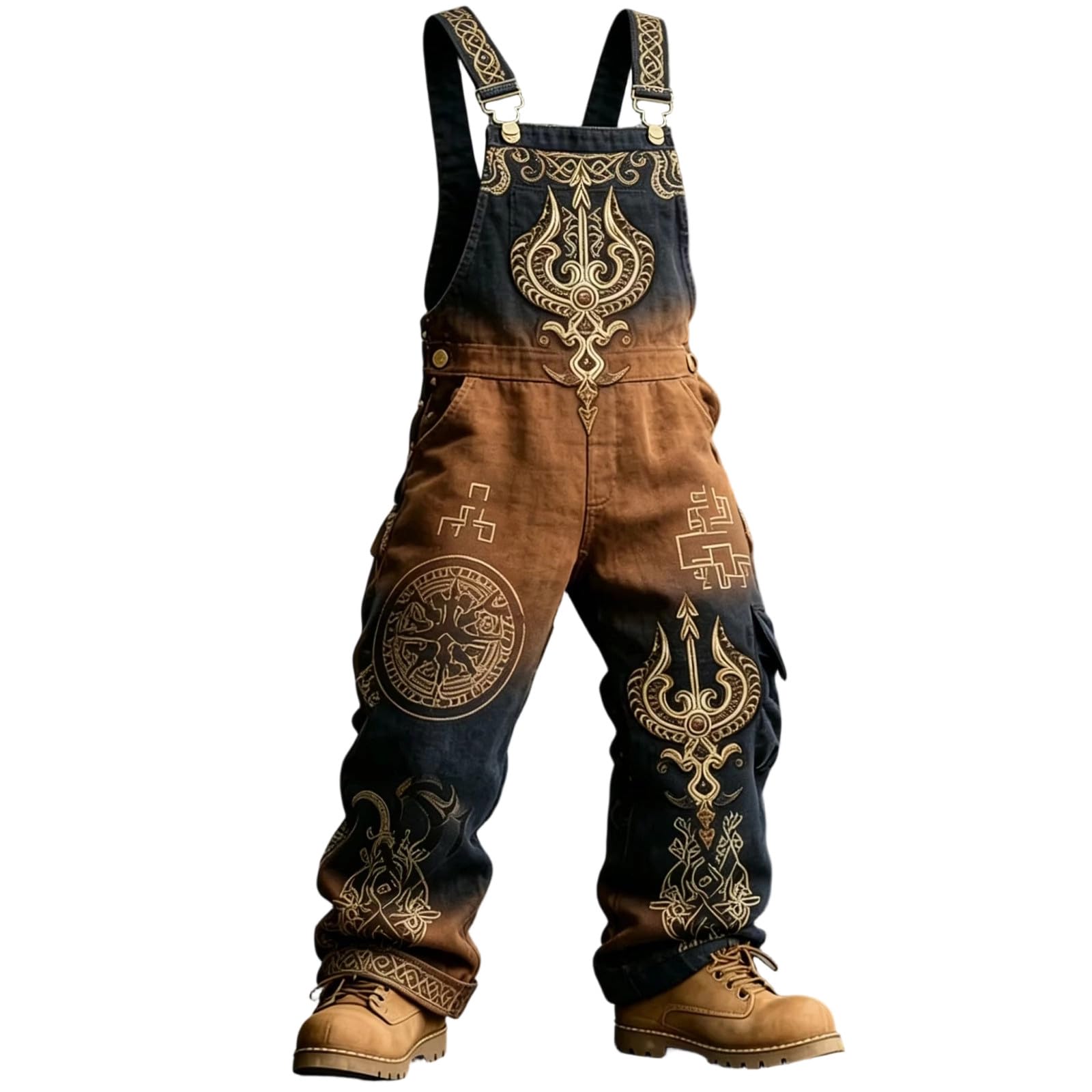 Pantalones de trabajo para hombre, vikingos, pantalones de tiempo libre, piratas, pantalones de piel para traje regional, estilo vintage, clásicos, para Oktoberfest, con tirantes ajustables