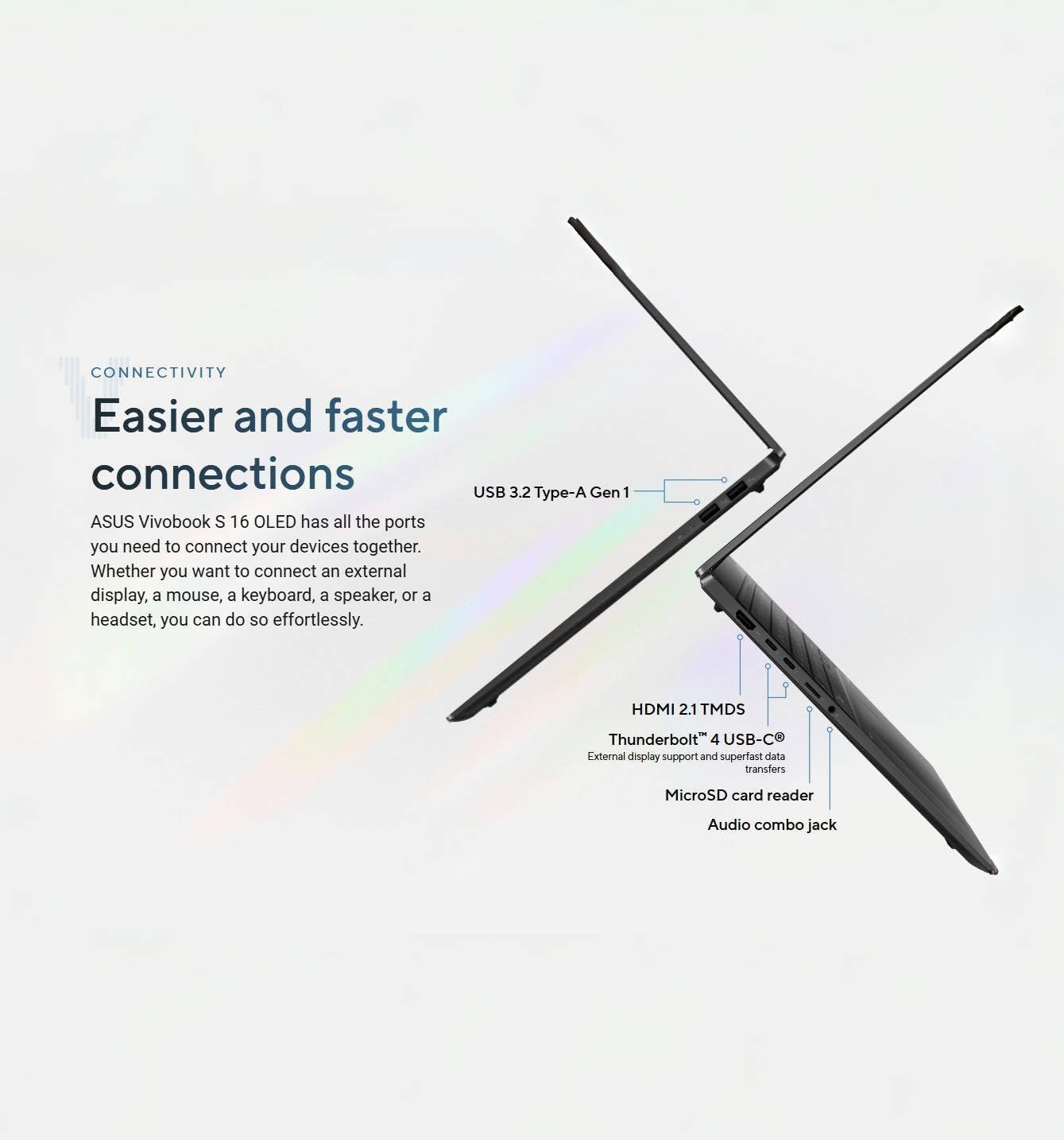 ASUS Vivobook S16 16″ OLED Laptop – Intel Core Ultra 9 285H Beat AMD Ryzen 9 8945HS, 2880×1800 DCI-P3 100%, RGB Backlit Ketboard, Windows 11, Business AI Copilot PC (32GB RAM | 1TB SSD)