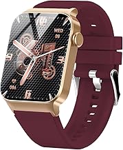 STECEi Montre Connectée Homme Femmes avec Appel Bluetooth, 1.85" Smartwatch avec 110+ Sportifs,Etanche IP68 Smart Watch, Podometre/Cardiofrequencemetre/Sommeil, Montre Sport, Rouge Vin