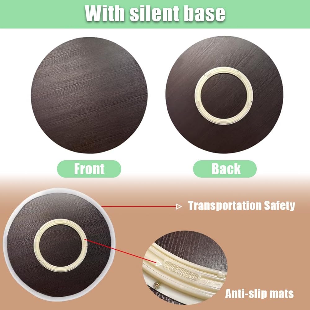 Plato Giratorio para Mesa, Lazy Susan Bandeja De Servicio, Bandeja Rotativa De Madera, Placa Giratoria para Servir Redonda Tabla Rotativa para Cocina(White,50CM/20IN)